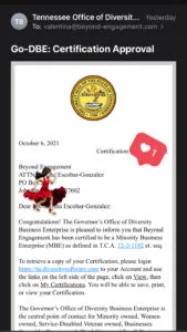 Read more about the article Minority Certified Business for State of Tennessee