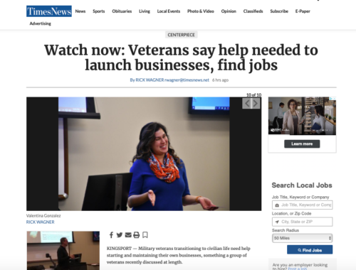 Picture of Times News article - Watch now: Veterans say help needed to launch businesses, find jobs