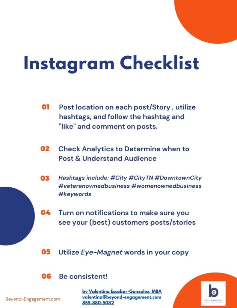 Instagram Checklist